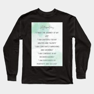 Powerful Affirmations For Self-confidence & Success - Inspirational Poster Long Sleeve T-Shirt